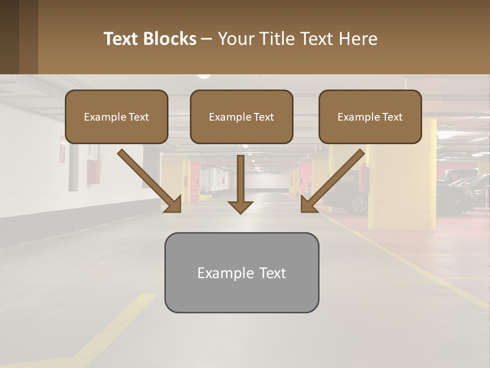 An Empty Parking Garage With Cars Parked In It PowerPoint Template