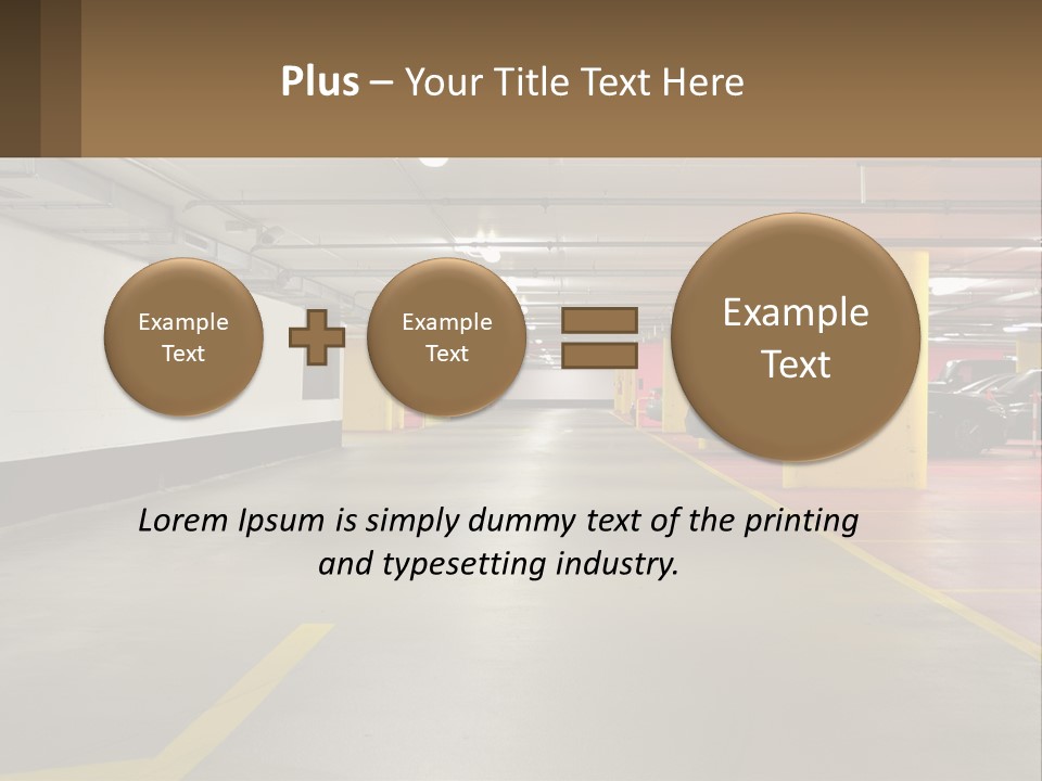 An Empty Parking Garage With Cars Parked In It PowerPoint Template