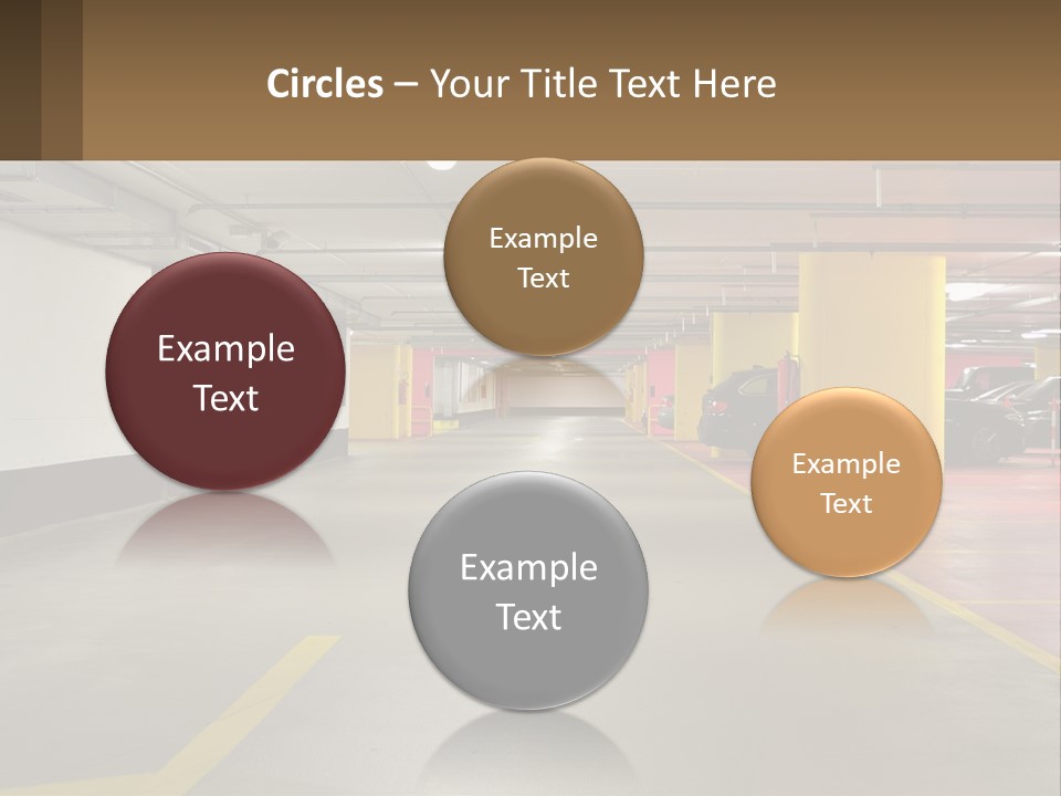 An Empty Parking Garage With Cars Parked In It PowerPoint Template