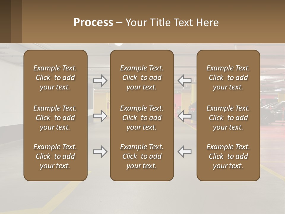 An Empty Parking Garage With Cars Parked In It PowerPoint Template