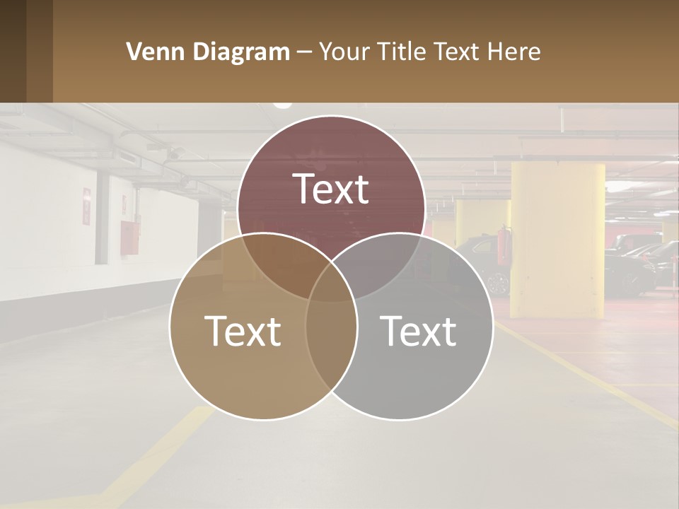 An Empty Parking Garage With Cars Parked In It PowerPoint Template