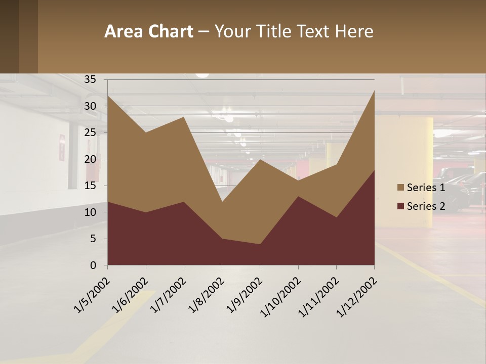 An Empty Parking Garage With Cars Parked In It PowerPoint Template