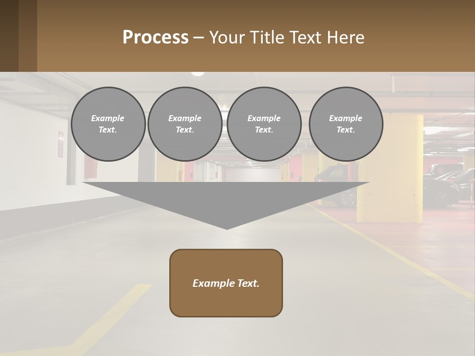An Empty Parking Garage With Cars Parked In It PowerPoint Template