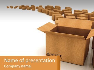 A Group Of Boxes Sitting On Top Of A White Floor PowerPoint Template