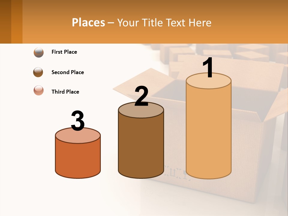 A Group Of Boxes Sitting On Top Of A White Floor PowerPoint Template