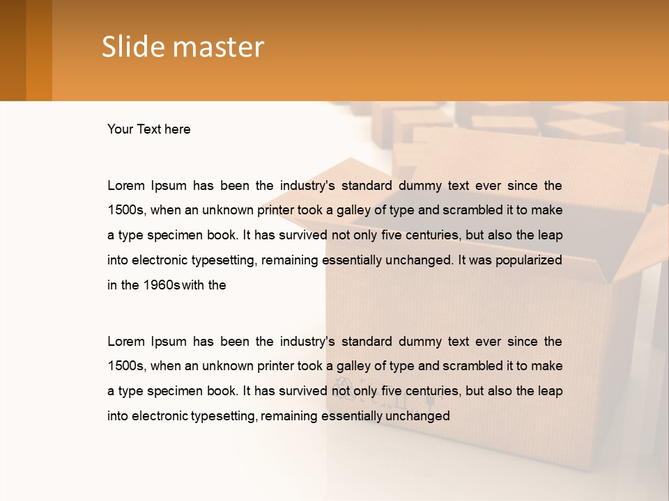 A Group Of Boxes Sitting On Top Of A White Floor PowerPoint Template