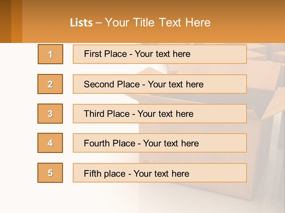 A Group Of Boxes Sitting On Top Of A White Floor PowerPoint Template