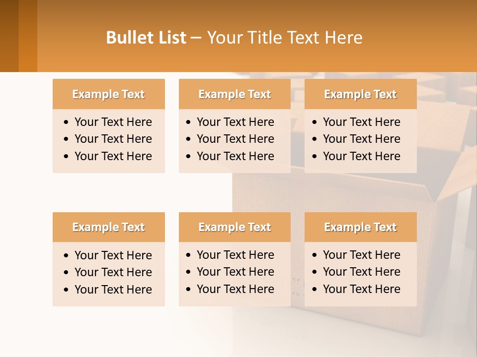 A Group Of Boxes Sitting On Top Of A White Floor PowerPoint Template