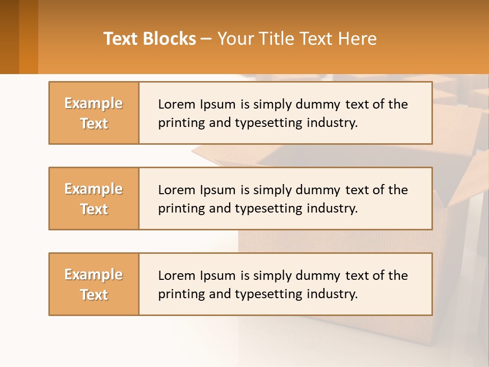 A Group Of Boxes Sitting On Top Of A White Floor PowerPoint Template