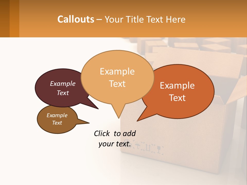 A Group Of Boxes Sitting On Top Of A White Floor PowerPoint Template