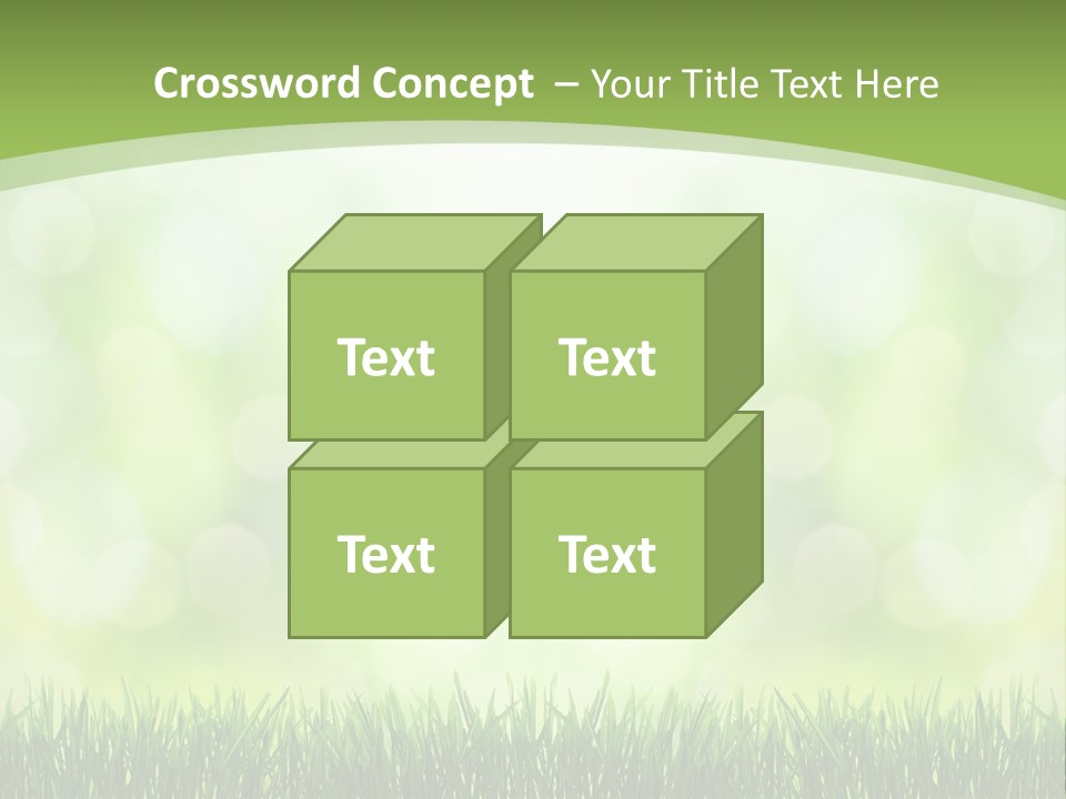 A Green Background With Grass And Bokets PowerPoint Template