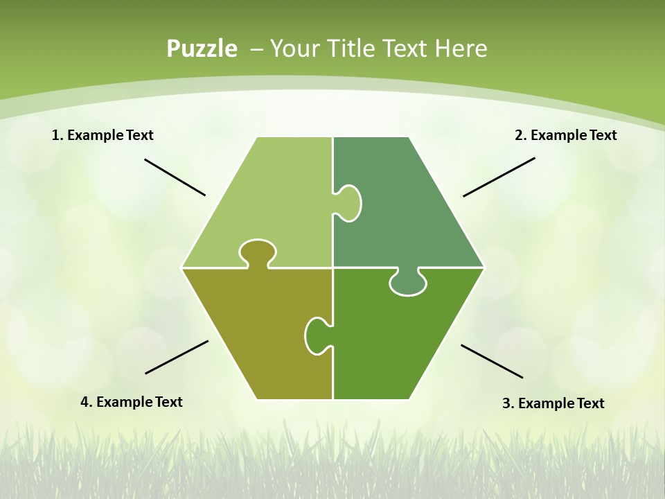 A Green Background With Grass And Bokets PowerPoint Template