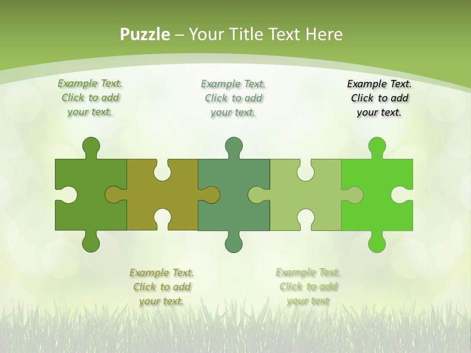 A Green Background With Grass And Bokets PowerPoint Template