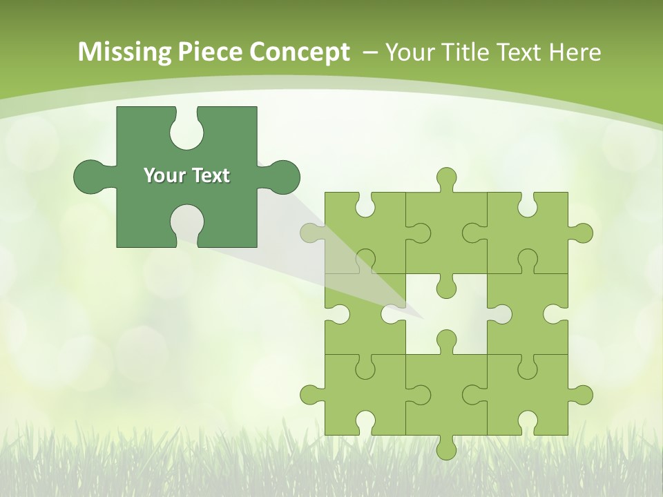 A Green Background With Grass And Bokets PowerPoint Template