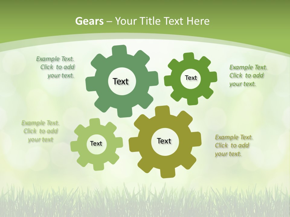 A Green Background With Grass And Bokets PowerPoint Template