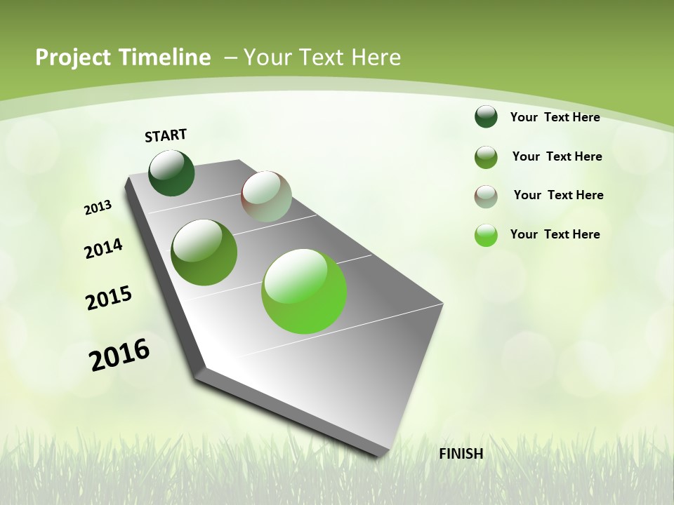 A Green Background With Grass And Bokets PowerPoint Template