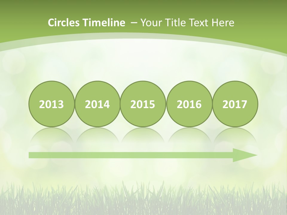 A Green Background With Grass And Bokets PowerPoint Template