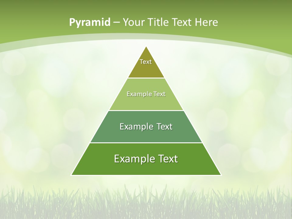 A Green Background With Grass And Bokets PowerPoint Template