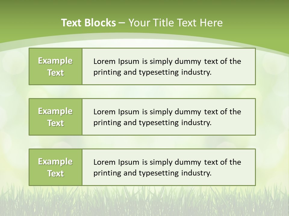 A Green Background With Grass And Bokets PowerPoint Template
