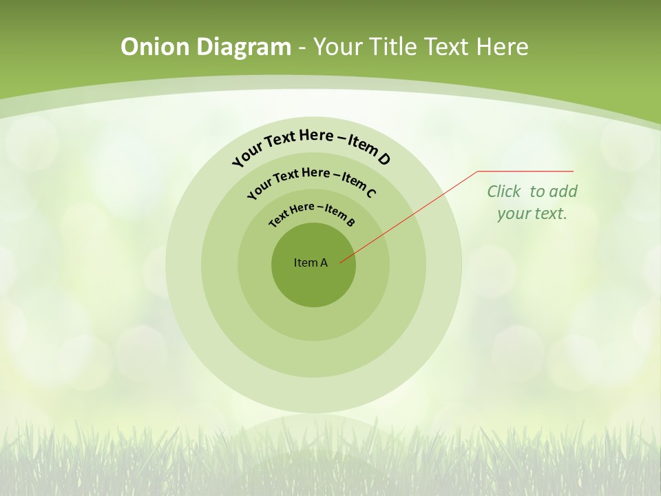 A Green Background With Grass And Bokets PowerPoint Template