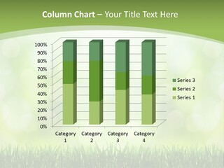 A Green Background With Grass And Bokets PowerPoint Template