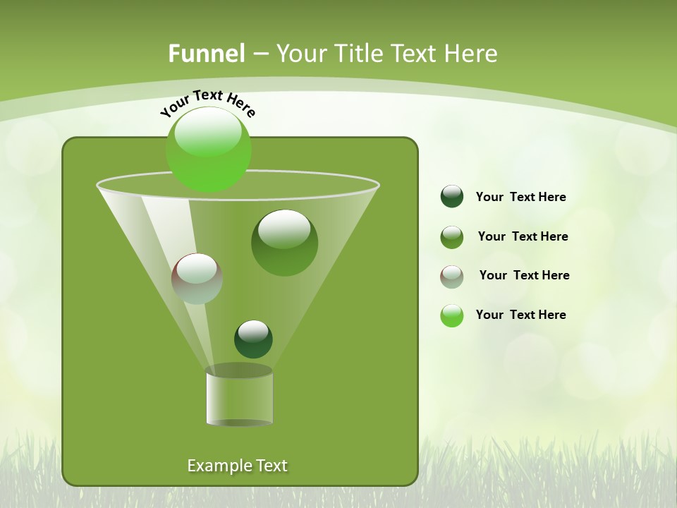 A Green Background With Grass And Bokets PowerPoint Template
