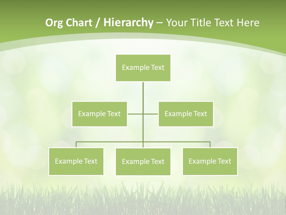 A Green Background With Grass And Bokets PowerPoint Template