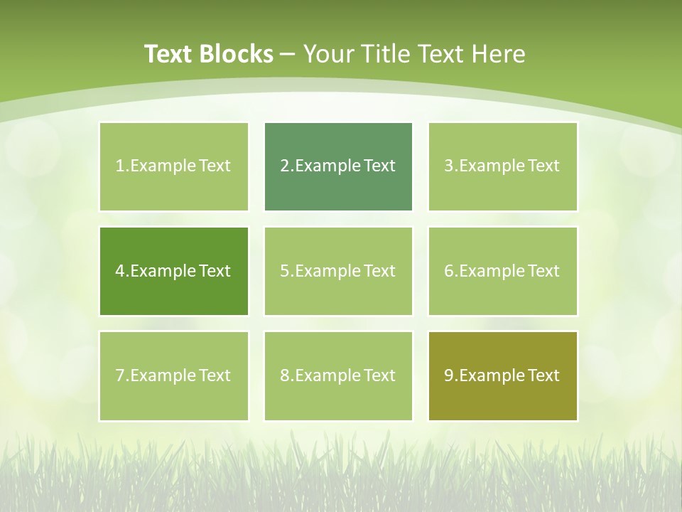 A Green Background With Grass And Bokets PowerPoint Template