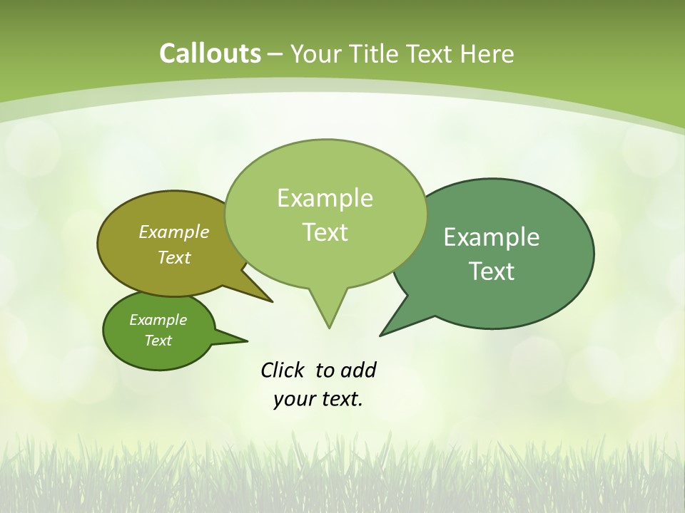 A Green Background With Grass And Bokets PowerPoint Template