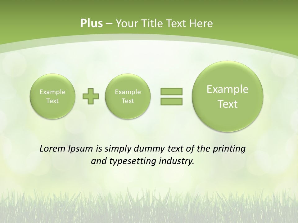 A Green Background With Grass And Bokets PowerPoint Template