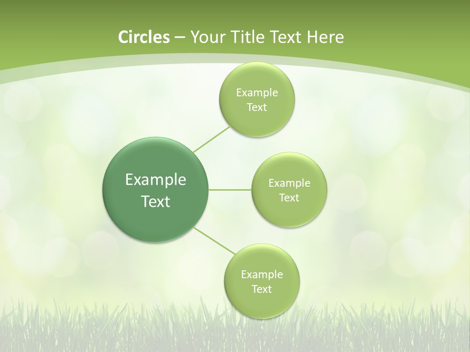 A Green Background With Grass And Bokets PowerPoint Template