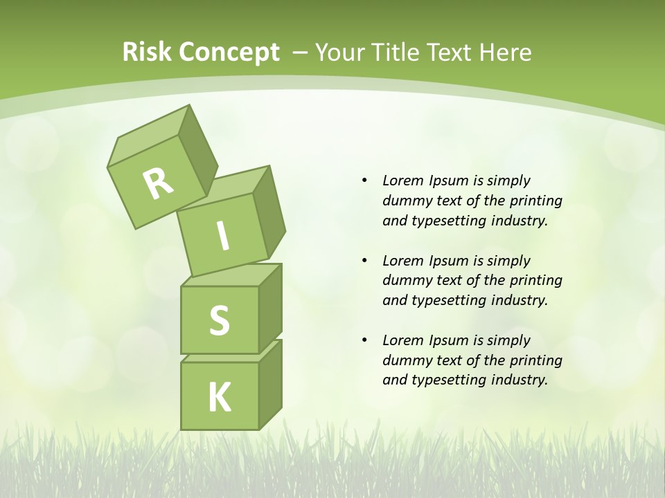 A Green Background With Grass And Bokets PowerPoint Template