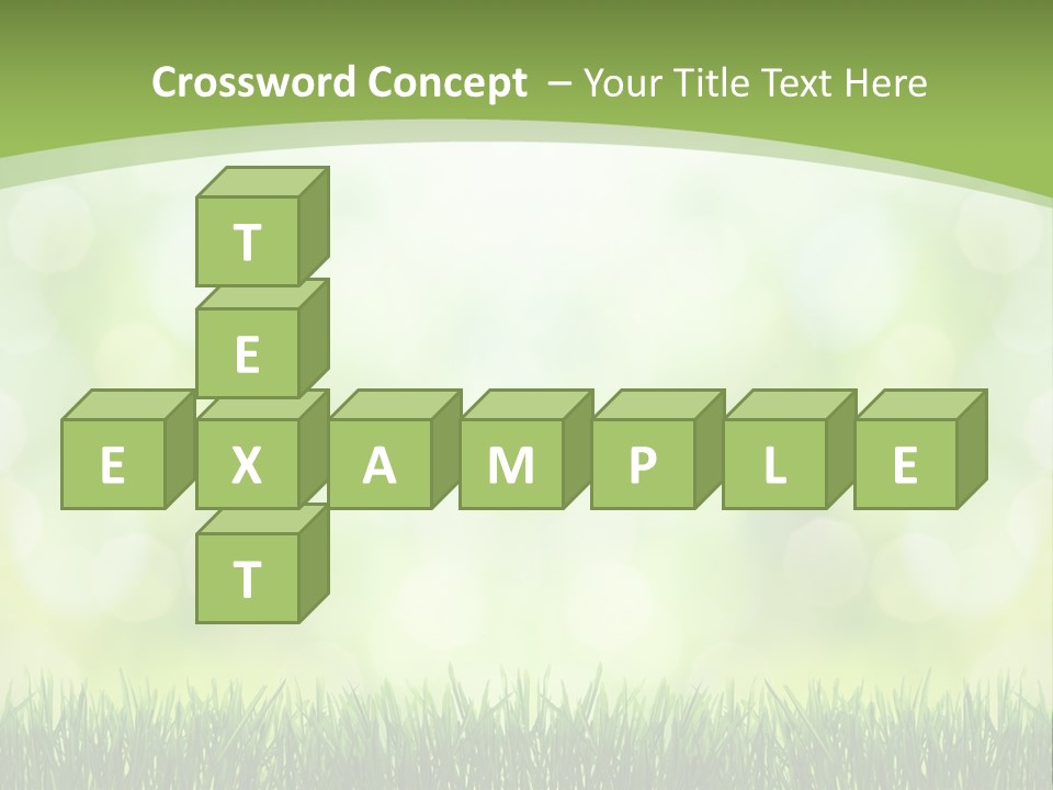 A Green Background With Grass And Bokets PowerPoint Template