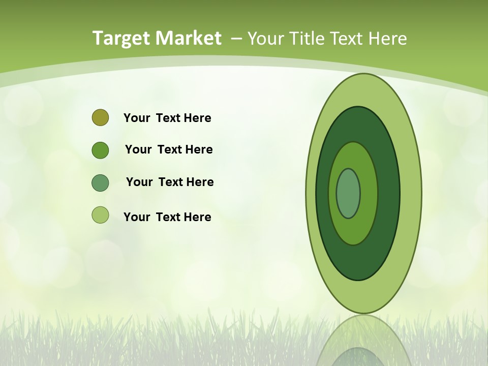 A Green Background With Grass And Bokets PowerPoint Template