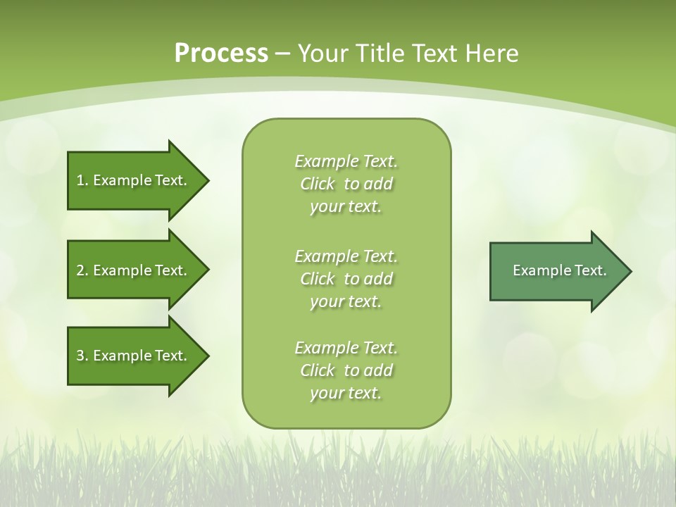 A Green Background With Grass And Bokets PowerPoint Template