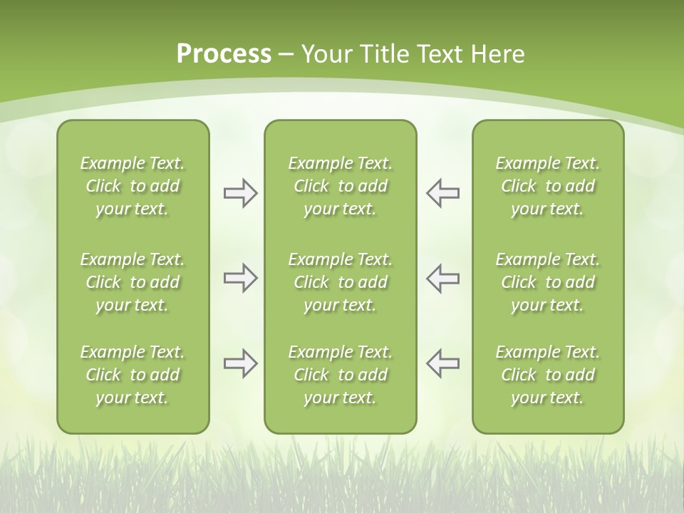 A Green Background With Grass And Bokets PowerPoint Template