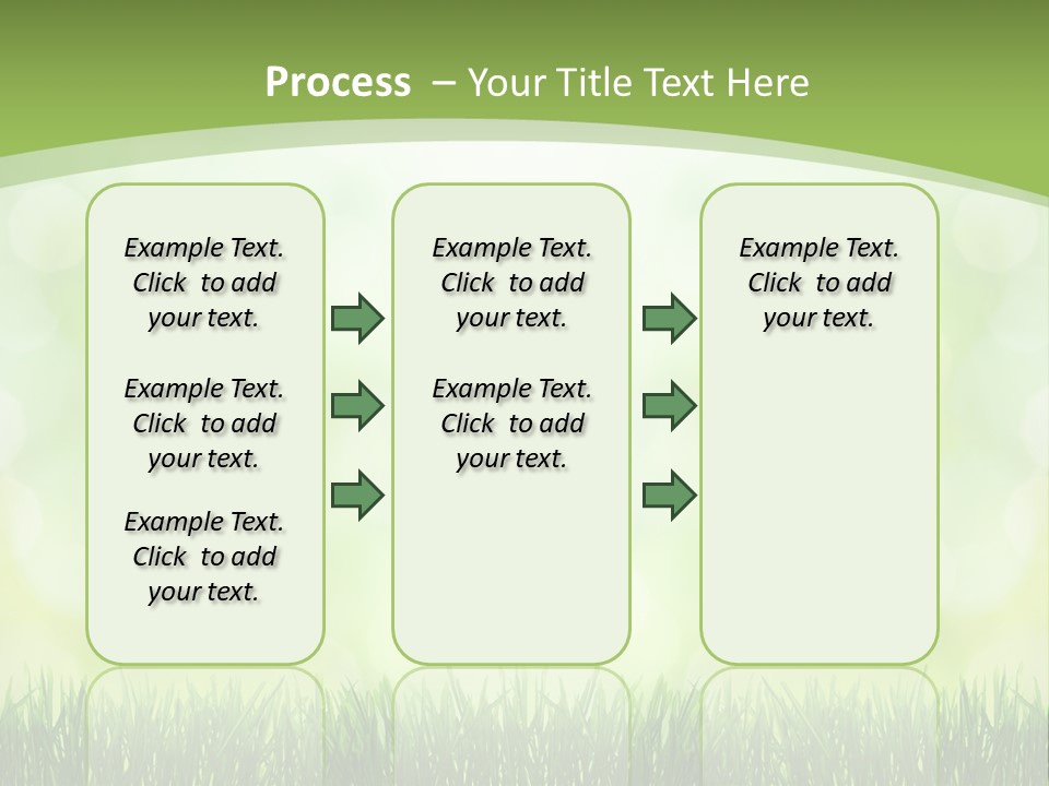 A Green Background With Grass And Bokets PowerPoint Template