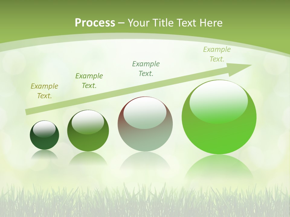 A Green Background With Grass And Bokets PowerPoint Template