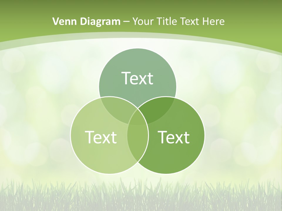 A Green Background With Grass And Bokets PowerPoint Template