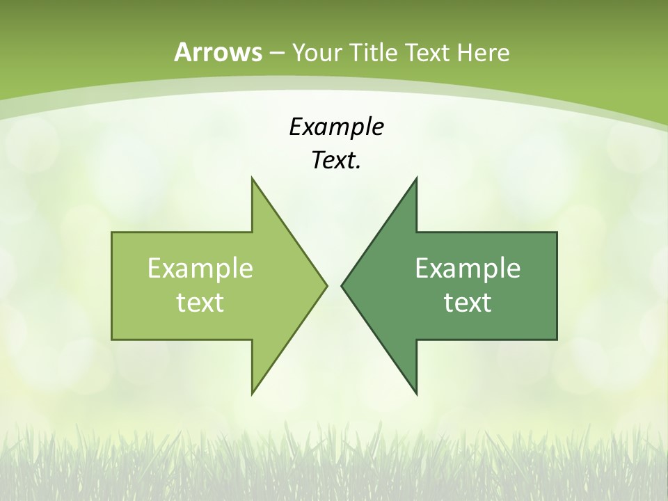 A Green Background With Grass And Bokets PowerPoint Template