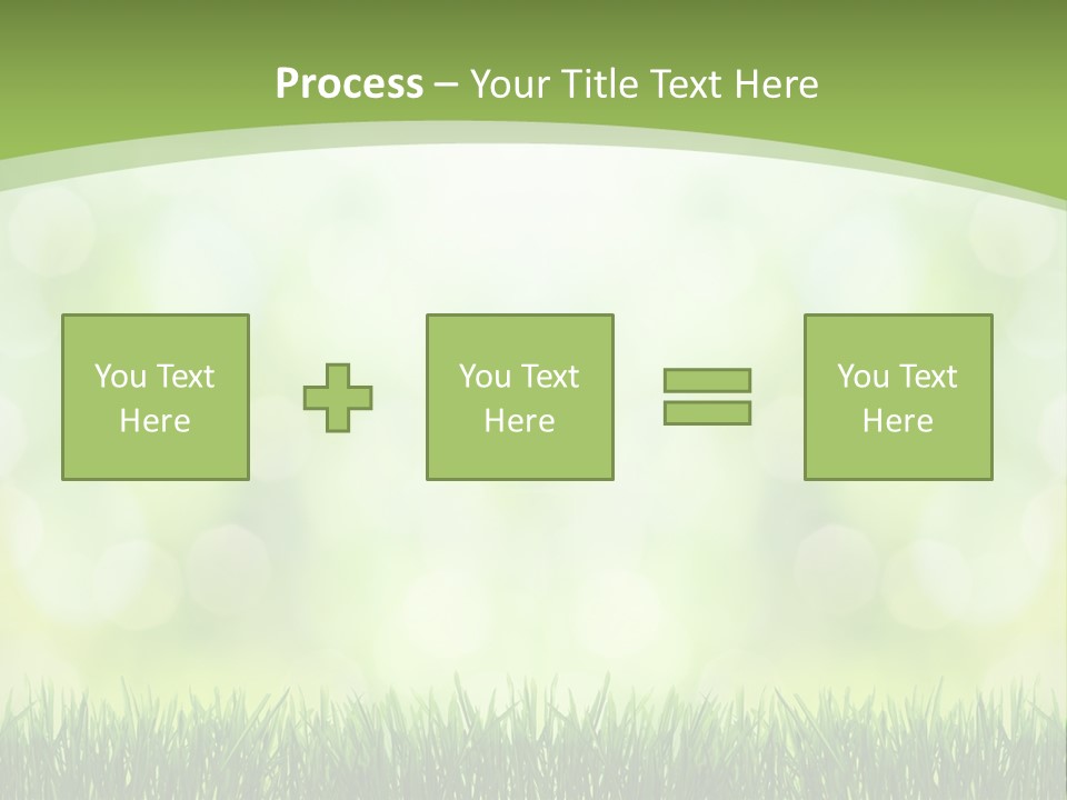 A Green Background With Grass And Bokets PowerPoint Template