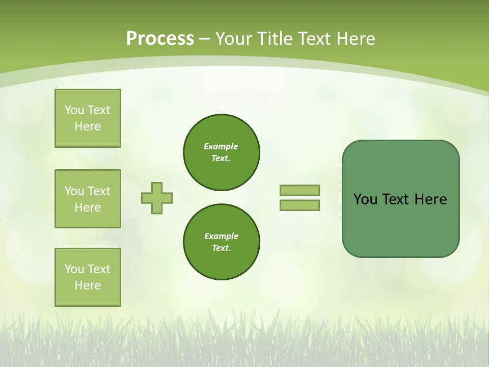 A Green Background With Grass And Bokets PowerPoint Template