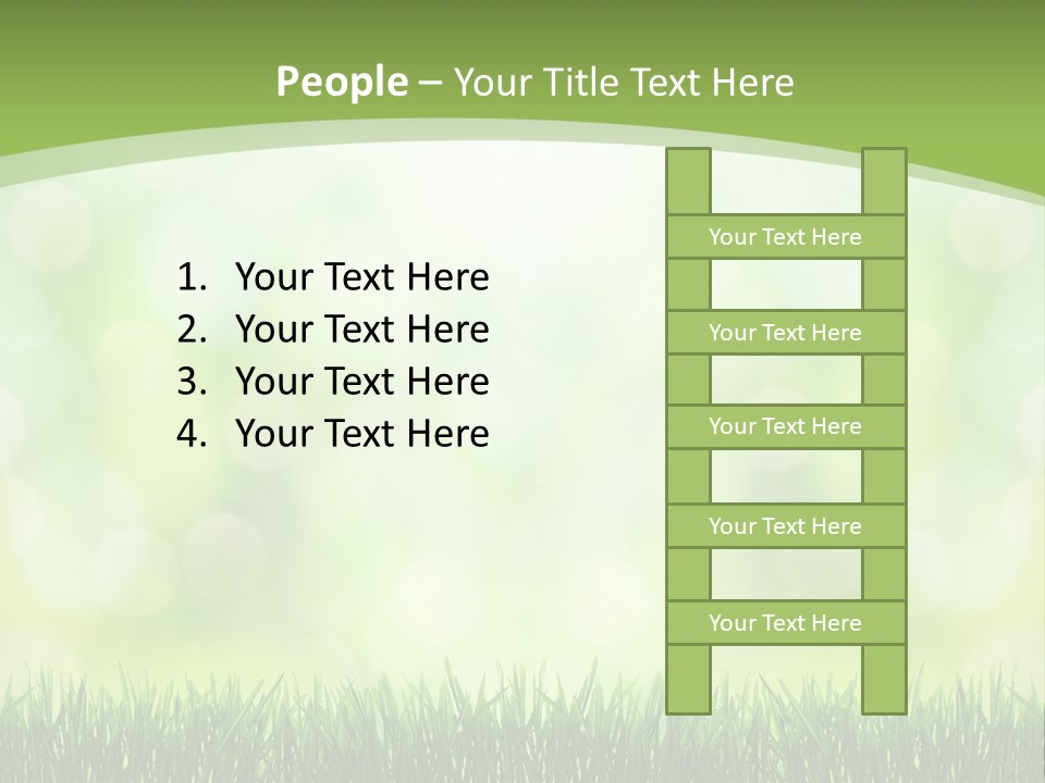 A Green Background With Grass And Bokets PowerPoint Template