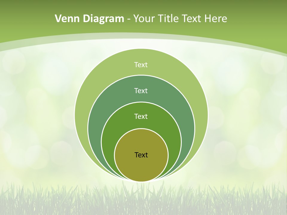 A Green Background With Grass And Bokets PowerPoint Template