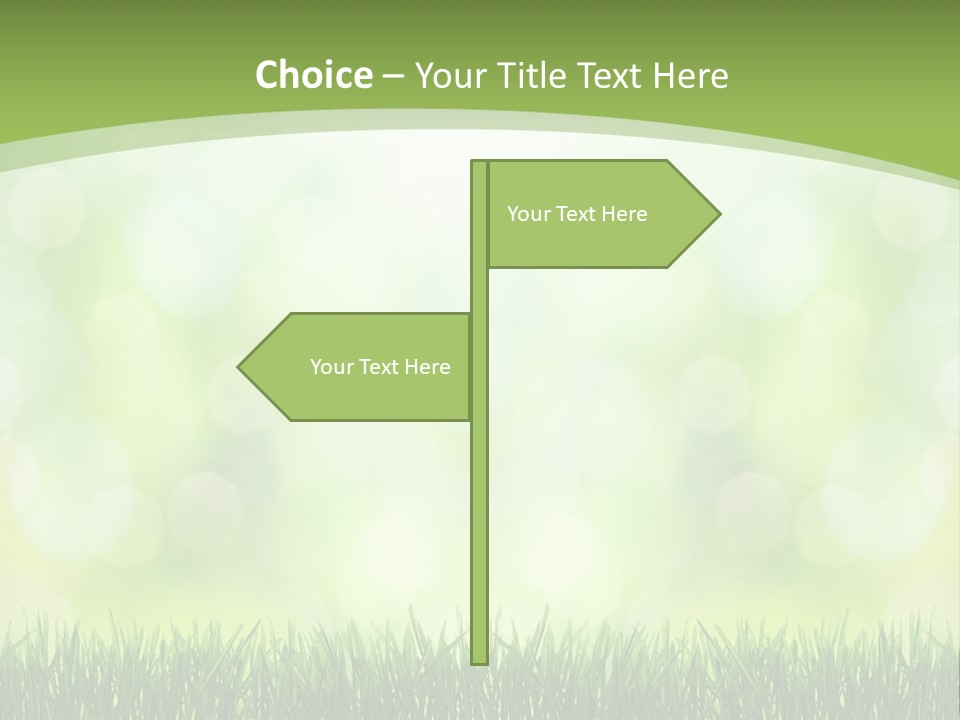 A Green Background With Grass And Bokets PowerPoint Template