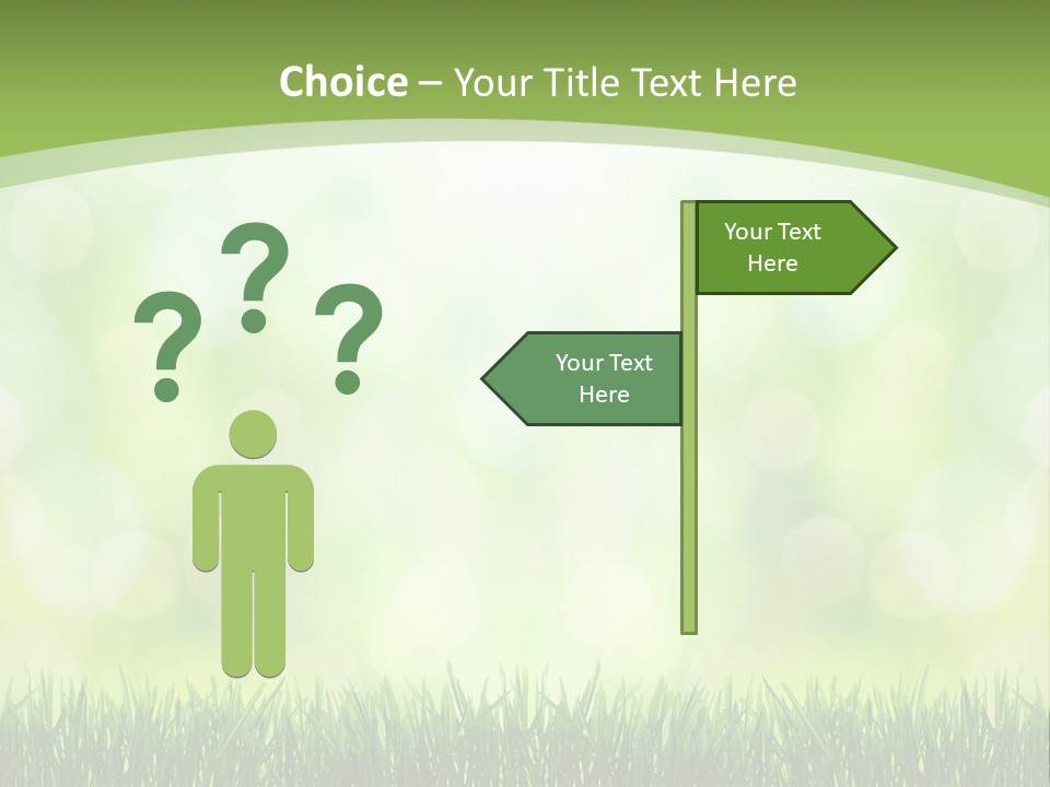 A Green Background With Grass And Bokets PowerPoint Template