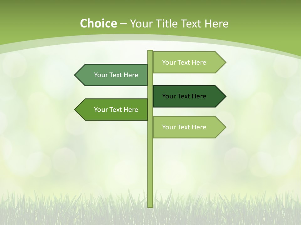 A Green Background With Grass And Bokets PowerPoint Template