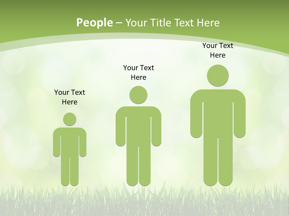 A Green Background With Grass And Bokets PowerPoint Template