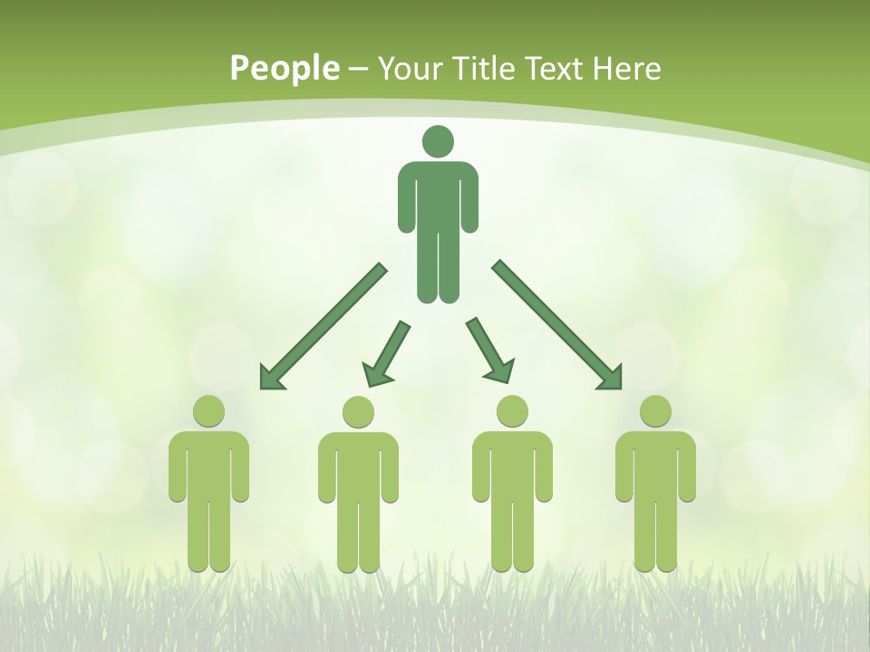 A Green Background With Grass And Bokets PowerPoint Template