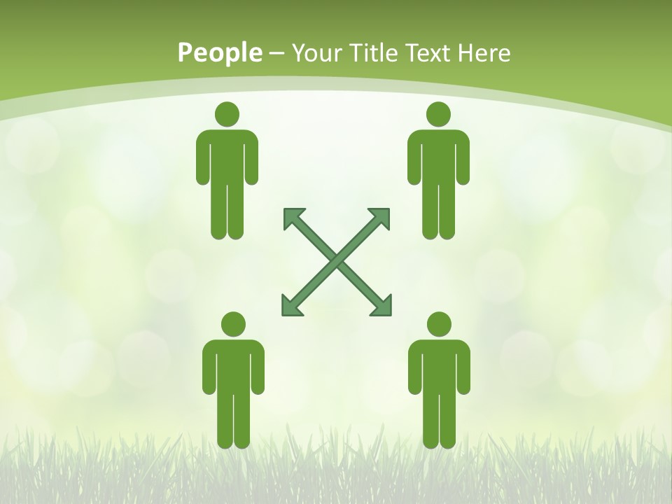 A Green Background With Grass And Bokets PowerPoint Template